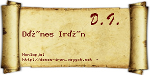 Dénes Irén névjegykártya